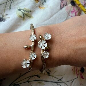 Floral Gold and White Bracelet
